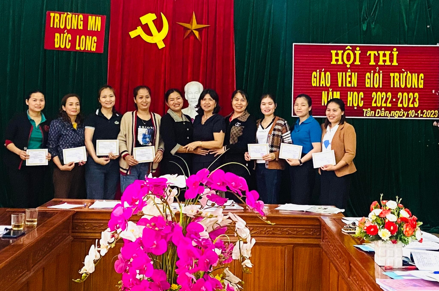 TRƯỜNG MẦM NON ĐỨC LONG TỔ CHỨC THÀNH CÔNG HỘI THI GIÁO VIÊN DẠY GIỎI CẤP TRƯỜNG NĂM HỌC 2022-2023.