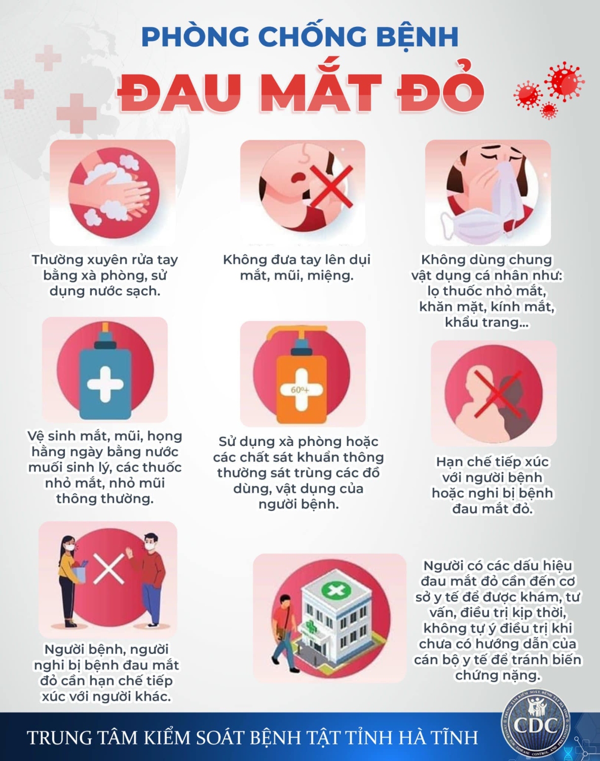 TUYÊN TRUYỀN PHÒNG CHỐNG BỆNH ĐAU MẮT ĐỎ